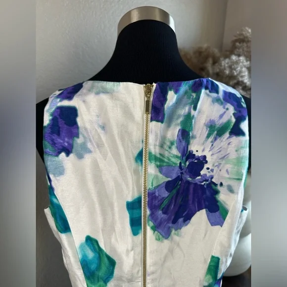 Dress Barn Floral V Neck Dress Size 14 - Picture 2 of 3